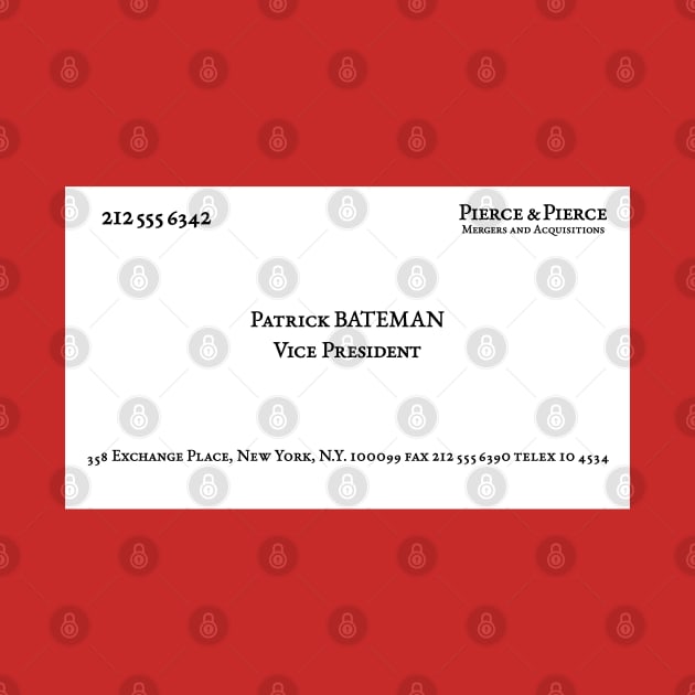 American Psycho Patrick Bateman's Business Card by EightUnder