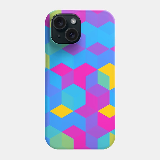 Pan Pride Multicolored Cubes Pattern Phone Case by VernenInk