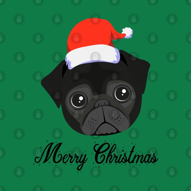 Black Pug Christmas by NV