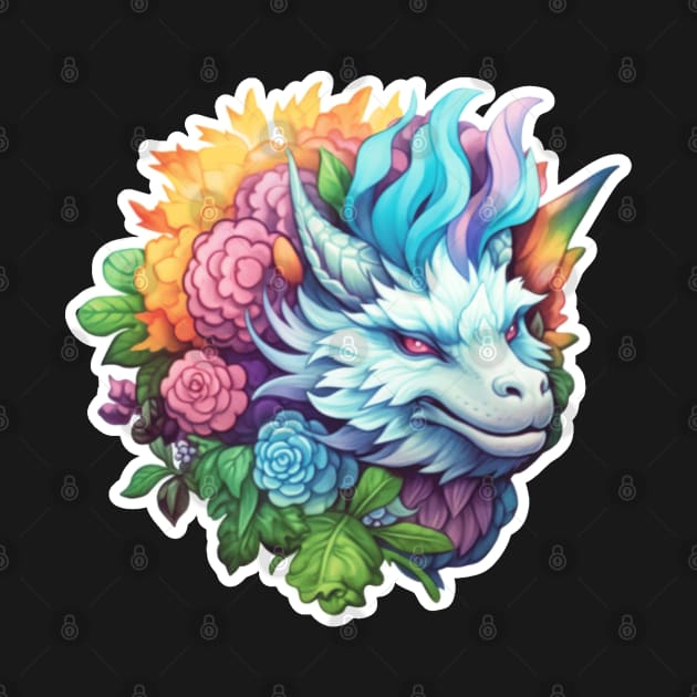 White Floral Dragon by SubtleSplit