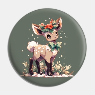 Pretty fawn under the mistletoe Pin