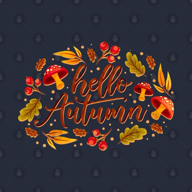 Hello Autumn Mushroom by Mako Design 