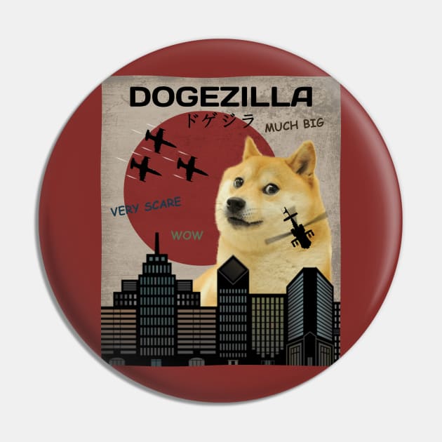 Dogezilla Pin by SunGraphicsLab