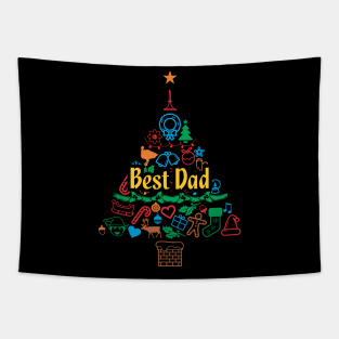 Best Dad Holiday Present 2 - Funny Christmas Gift Tapestry