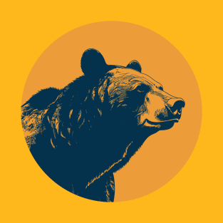 Bear head over yellow T-Shirt