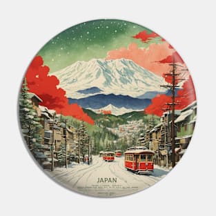 Sapporo Japan Starry Night Vintage Poster Tourism Pin