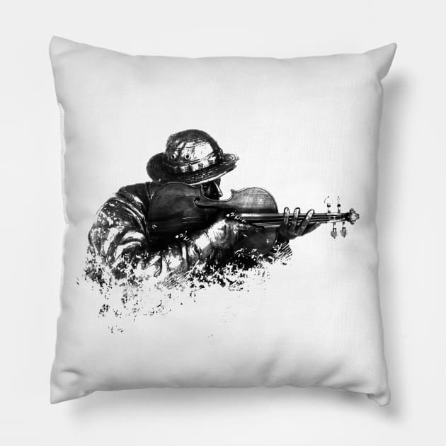 violin sniper Pillow by vivalarevolucio