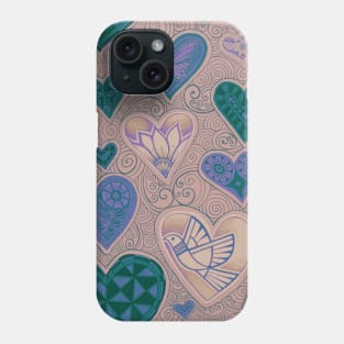 Hearts sunrise blush Phone Case