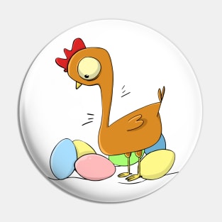 Surprised Hen - Colored Eggs Pin