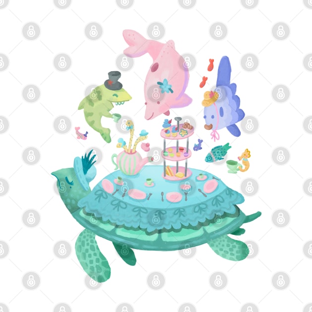 Pastel Sea Turtle Tea Party by narwhalwall