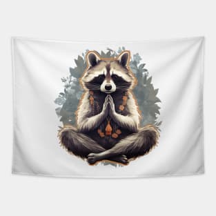 Raccoon meditation yoga Tapestry