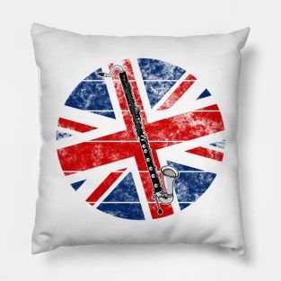 Bass Clarinet UK Flag Britain Clarinetist British Musician Pillow