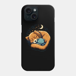 cat and dog naptime is my happy hour Phone Case