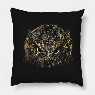 Gold Owl Acrylic Painting Pillow