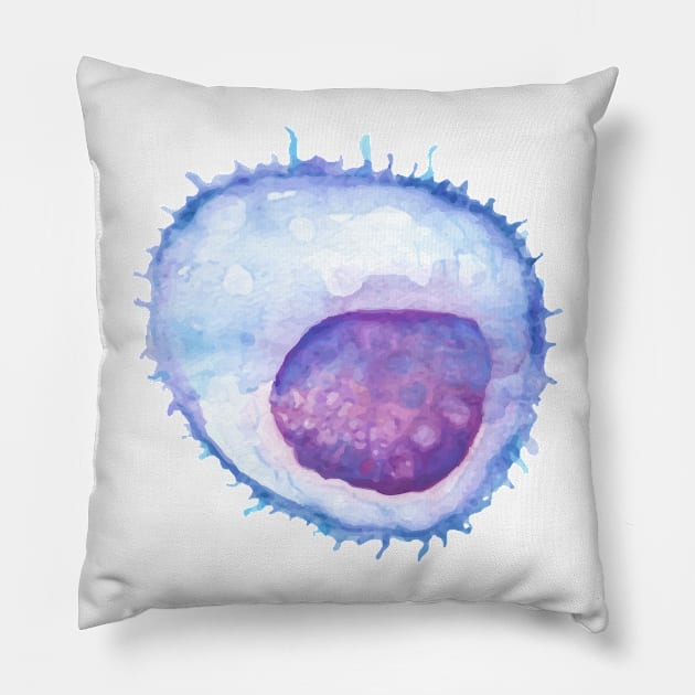 B cell WBC white blood cell Pillow by labstud