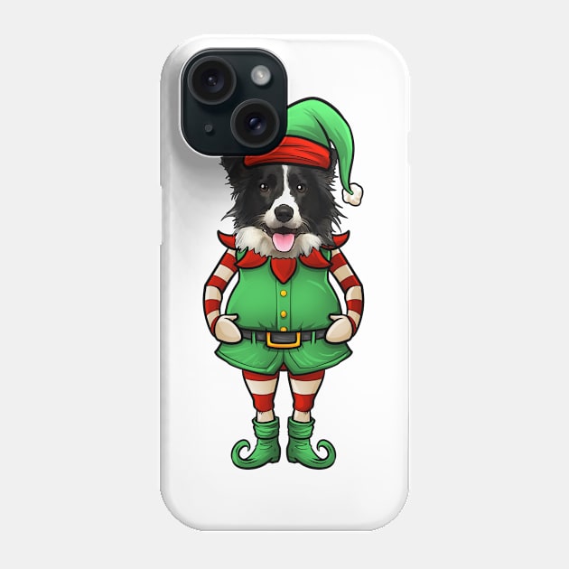 Border Collie Christmas Elf Phone Case by whyitsme