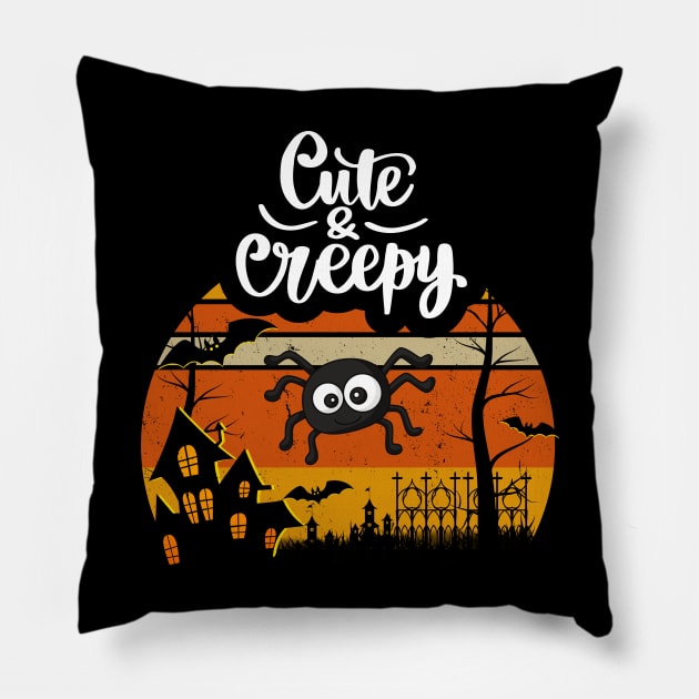 Cute & Creepy - Halloween Couple Pillow by Barts Arts