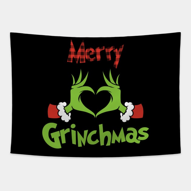 Grinch Christmas Tapestry by Arthasena Illustration 