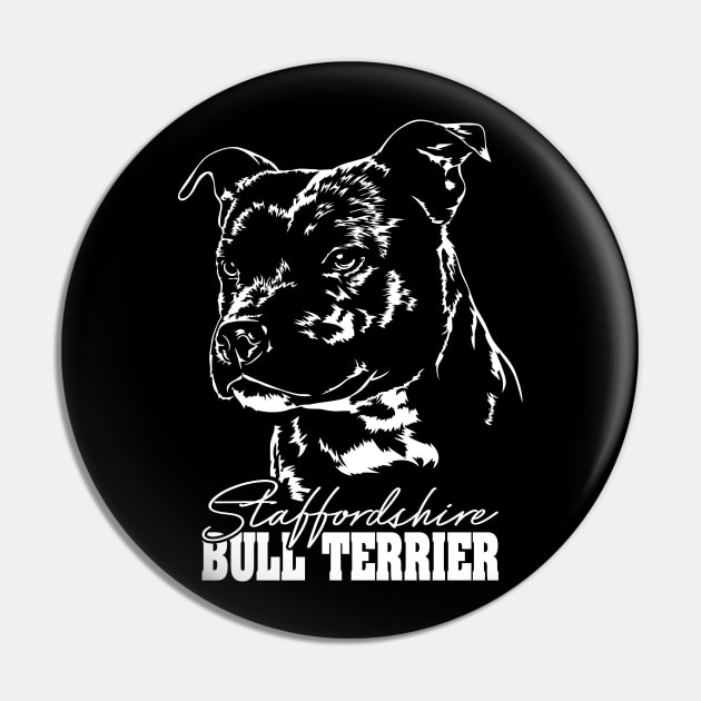 Staffordshire Bull Terrier lover dog portrait Pin by wilsigns