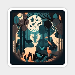 Enchanted Forest with Magical Animals Magnet