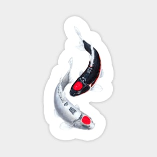 Yin Yang Koi Fish Tancho Magnet