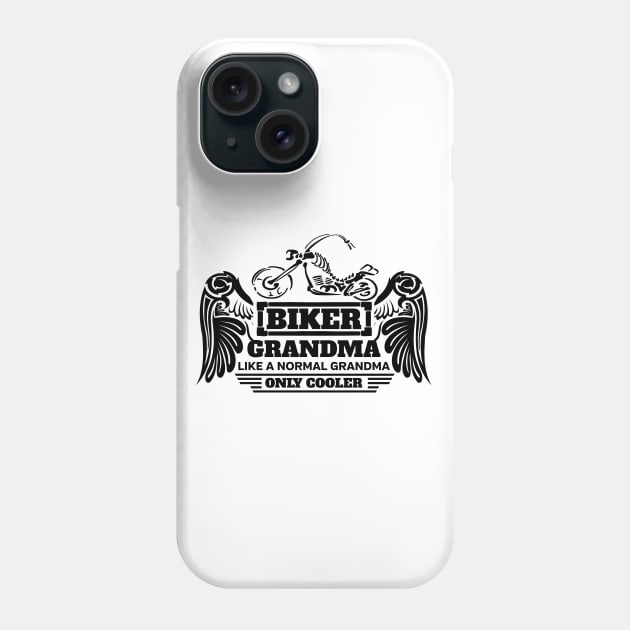 Biker Grandma Like Normal Only Cooler Skeleton Bike Wings Phone Case by EPDROCKS