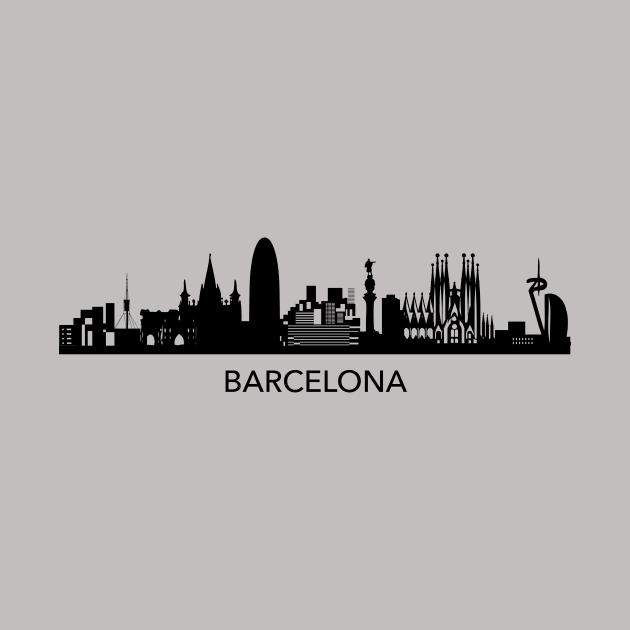 Barcelona Skyline by Elenia Design
