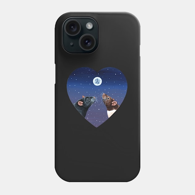 Heart Rats Moonlight Scene Phone Case by WolfySilver