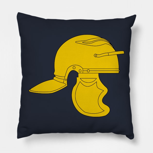 Golden Imperial Roman Helmet (Galea) Pillow by PabloDeChenez