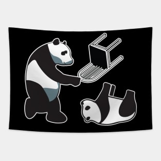 Funny Panda Wrestling Tapestry