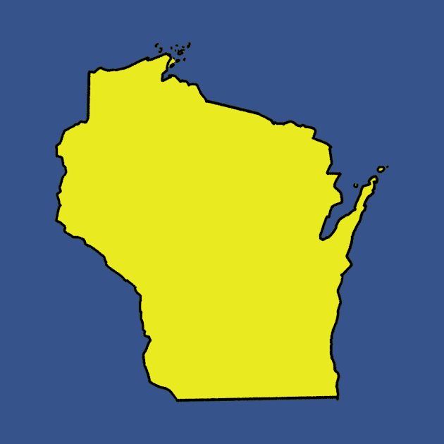 Wisconsin - Yellow Outline by loudestkitten