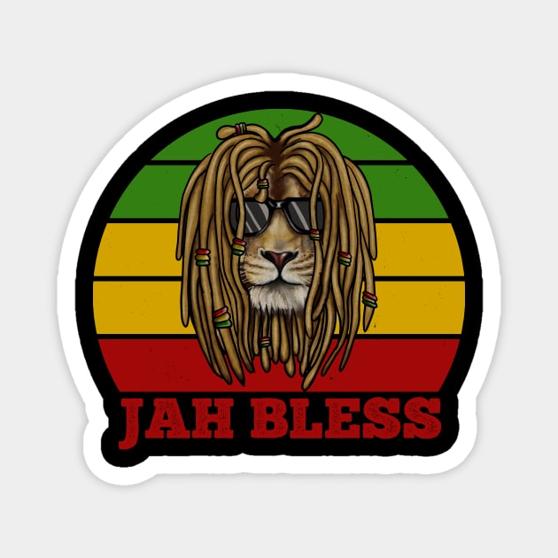 Jah Bless, Jamaica, Rasta African Lion Magnet by logiamerch