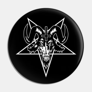 Black metal goat pentagram Pin