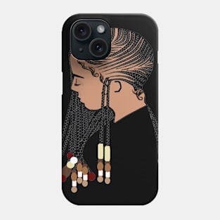 Natural Hair T Shirt CORNROW BRAIDS and BEADS 2 Phone Case