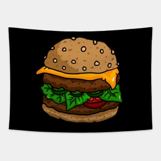 fast food burger bun. tasty hand drawn art by JJadx. Tapestry