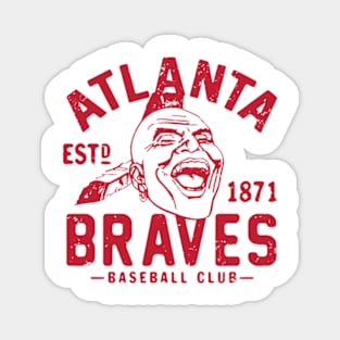 Red Old Style Atlanta Braves Magnet