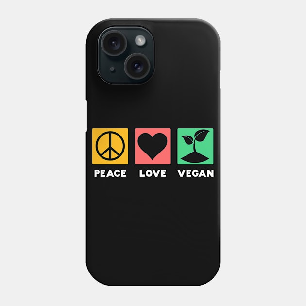 Peace Love Vegan Phone Case by MZeeDesigns