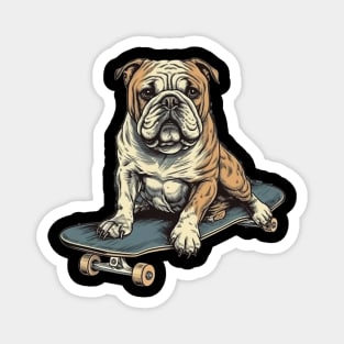 Bulldog on a skateboard Magnet