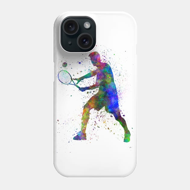 Tennis player in watercolor Phone Case by PaulrommerArt