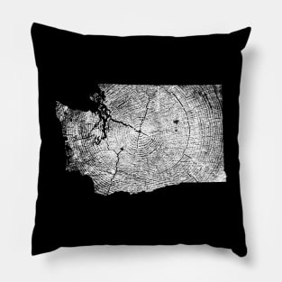 Washington State Tree Rings Map Pillow