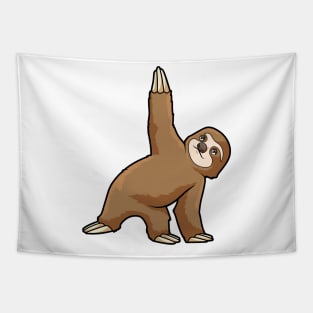 Sloth at Yoga Stretching exercises Legs Tapestry