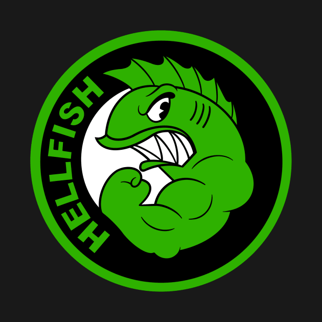 The Flying Hellfish - Green by JGOBLICK.ART