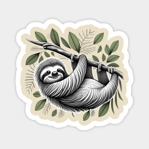 Sloth-lover Magnet by Jhontee