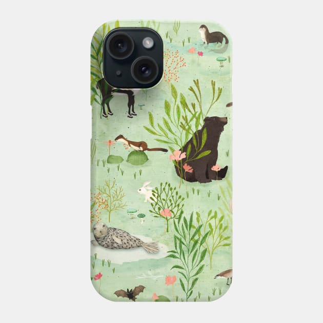 This wild life (Green) Phone Case by katherinequinnillustration