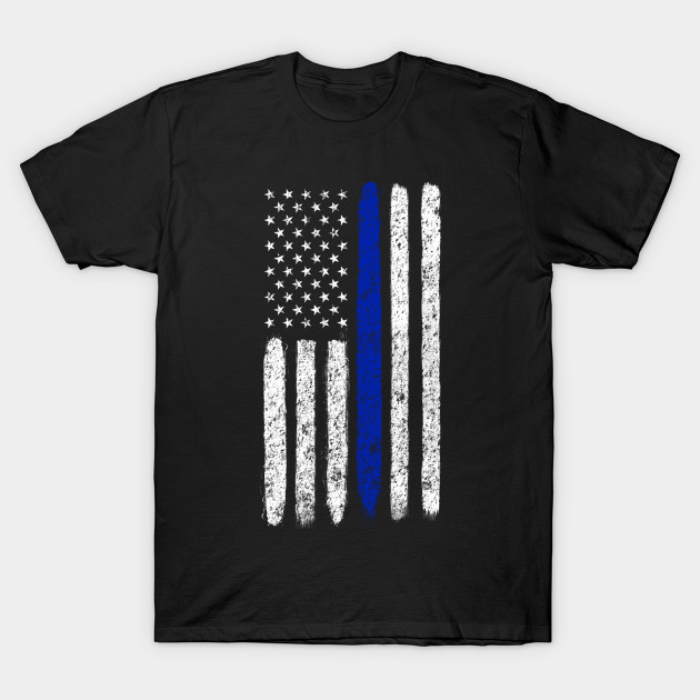 Thin Blue Line Painted Flag Police T Shirt Teepublic