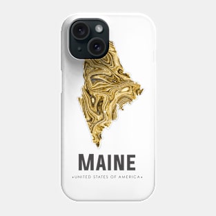 Maine state map abstract gold Phone Case