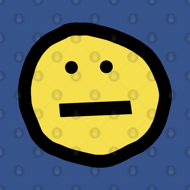 I Don't Know How I Feel Neutral Smiley Face by ellenhenryart