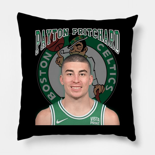 Payton Pritchard Pillow by Bojes Art