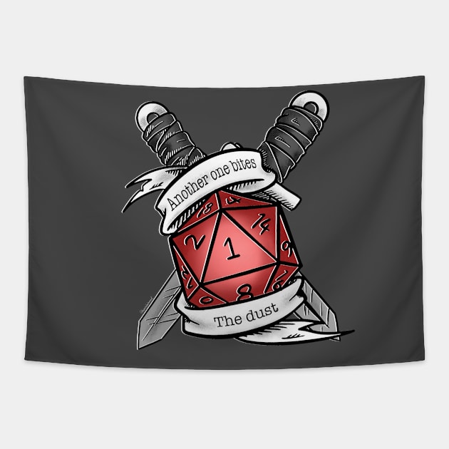 Critical Fail Dice Tapestry by HannahPalmerArt