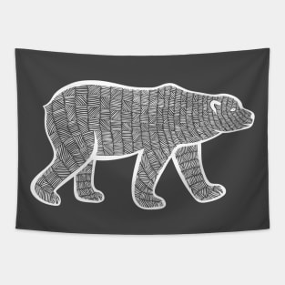 Polar Bear Ink Art - on dark colors Tapestry